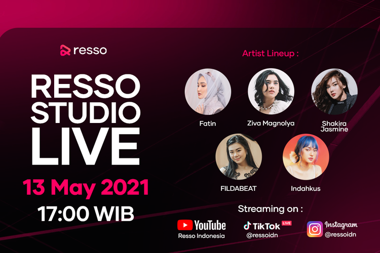 Resso Indonesia kembali menghadirkan Resso Studio Live pada Jumat (13/5/2022) pukul 17.00 WIB.