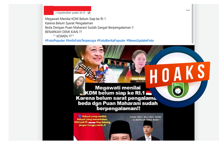 INFOGRAFIK: Muncul Hoaks Megawati Sebut KDM Belum Siap Jadi Presiden