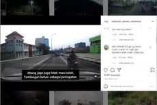 Aksi Salah Biker, Ingin Nyalip Sambil Tendang Mobil