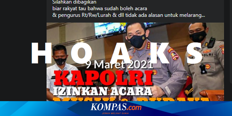 [HOAKS] Kapolri Izinkan Acara Musik dan Budaya