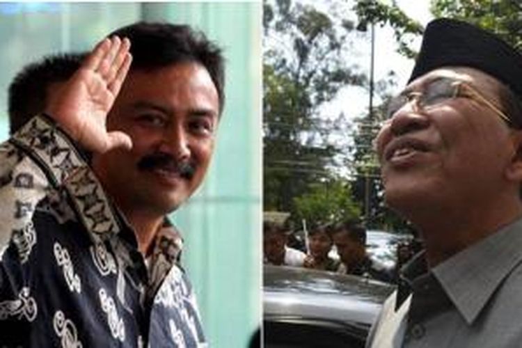 (kiri) Mantan Menteri Pemuda dan Olahraga, Andi Mallarangeng dan (kanan) Menteri Agama Suryadharma Ali. DUa menteri ini tersangkut kasus korupsi di instansi yang dipimpinnya.