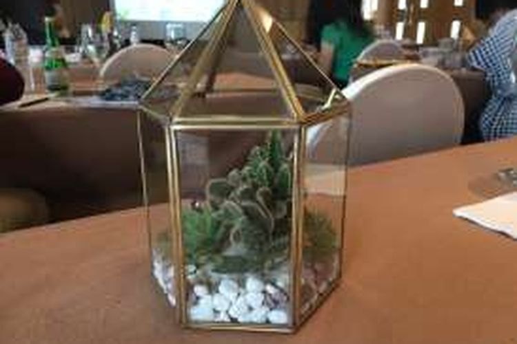 Terrarium Flower Workshop bersama DePetalz di Jakarta, Rabu (7/12/2016). 