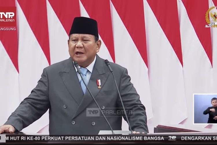 Prabowo Terbatuk Usai Paparkan Pertumbuhan Ekonomi 5,12 Persen