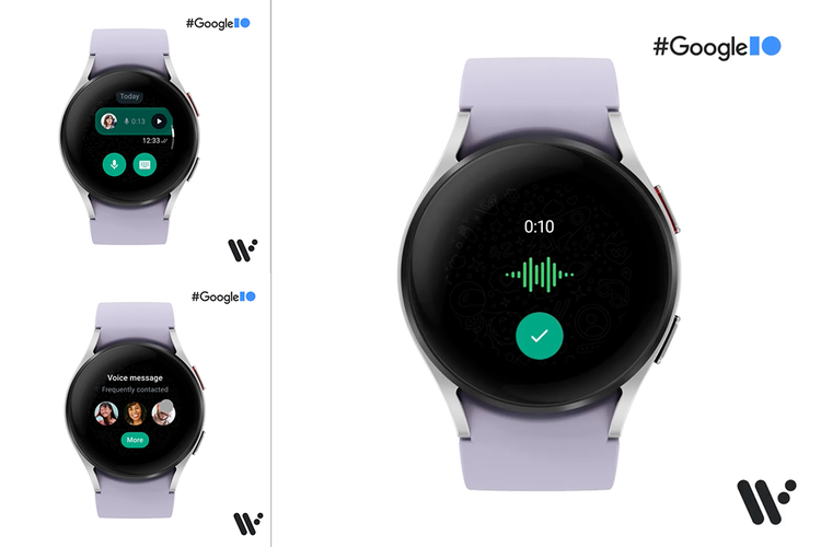 Tampilan WhatsApp di smartwatch