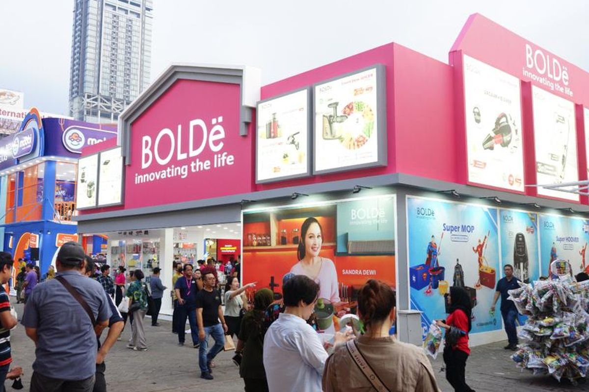 Area pameran BOLDE di Jakarta Fair, Kemayoran, Jakarta Pusat.