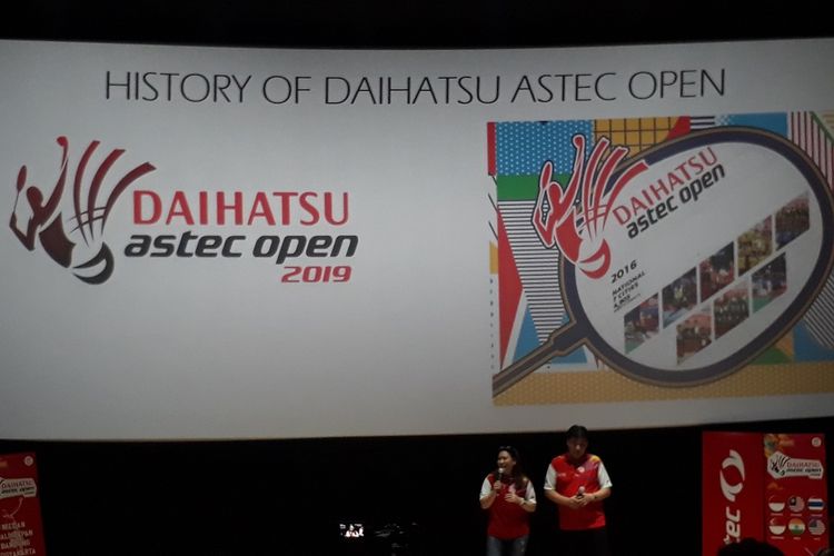 Konferensi pers turnamen Daihatsu Astec Open 2019 di CGV Fx Sudirman, Kamis (7/11/2019) bersama Susi Susanti dan Alan Budikusuma. 