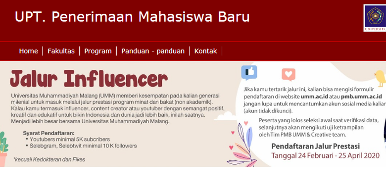 Viral Penerimaan Mahasiswa Baru Jalur Influencer Ini Penjelasan Umm Halaman All Kompas Com