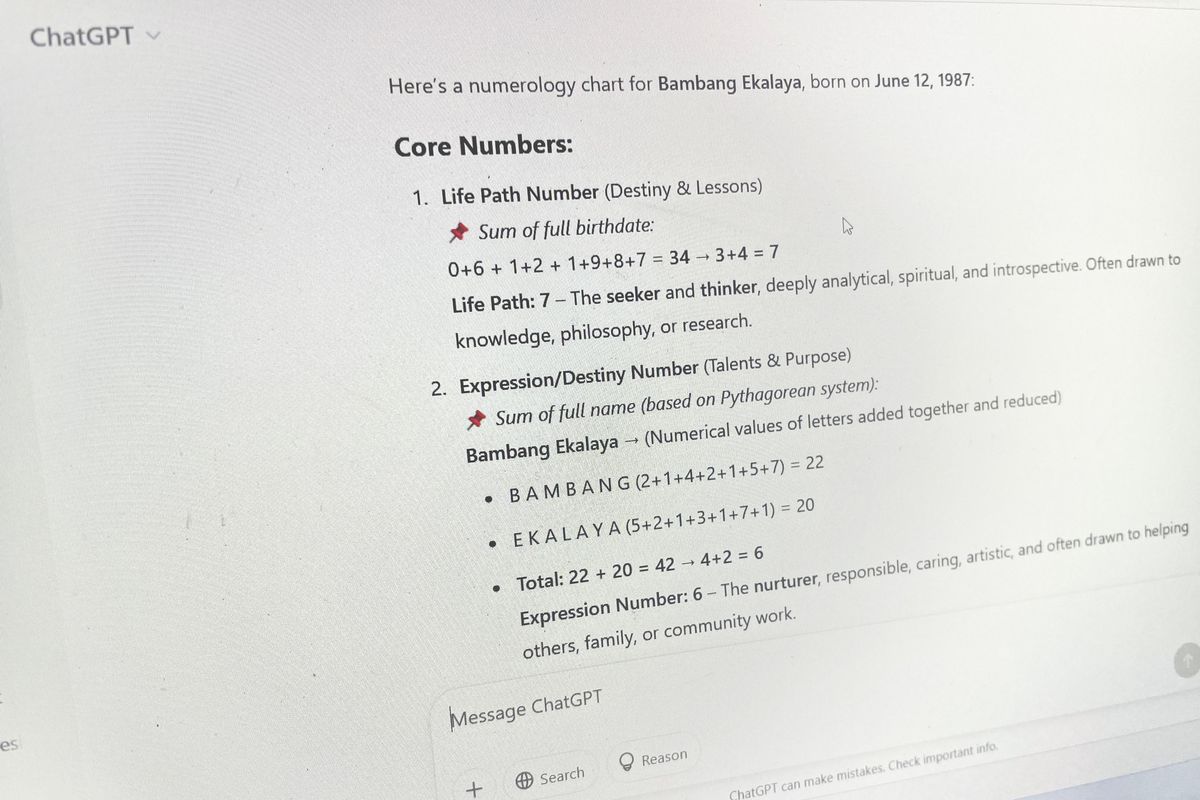 Cara membuat numerologi ChatGPT.