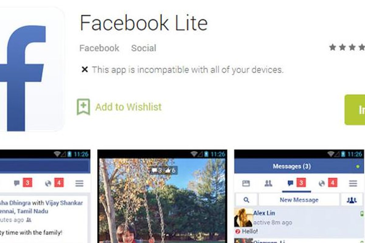 Facebook Lite, aplikasi Facebook versi ringan yang ditujukan untuk smartphone Android low-end