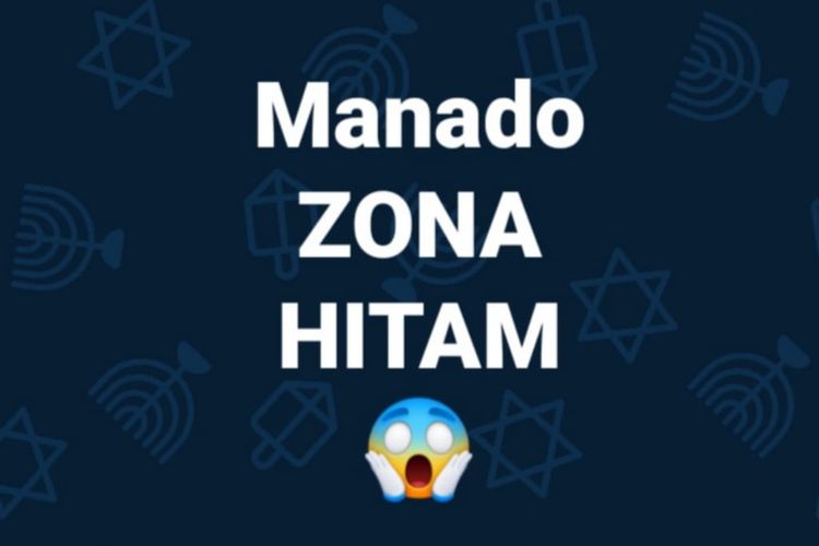 Status Facebook hoaks soal Manado masuk zona hitam. 