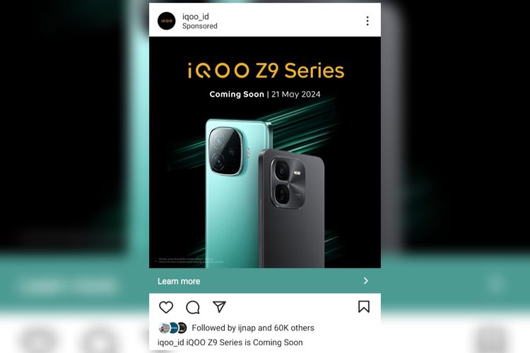 iQoo Z9 series akan dirilis di Indonesia pada 21 Mei 2024.