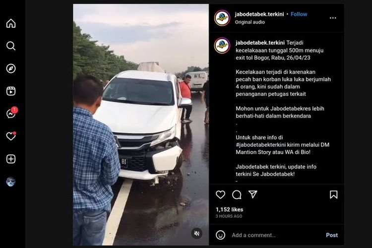 Viral video mobil mengalami kecelakaan di jalan tol karena pecah ban
