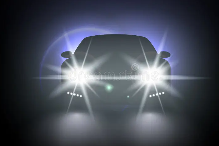 Ilustrasi silau lampu mobil