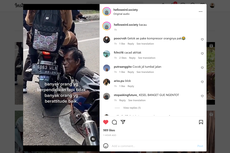 Video Viral, Bonceng Motor Tak Turun Saat Isi Udara Ban