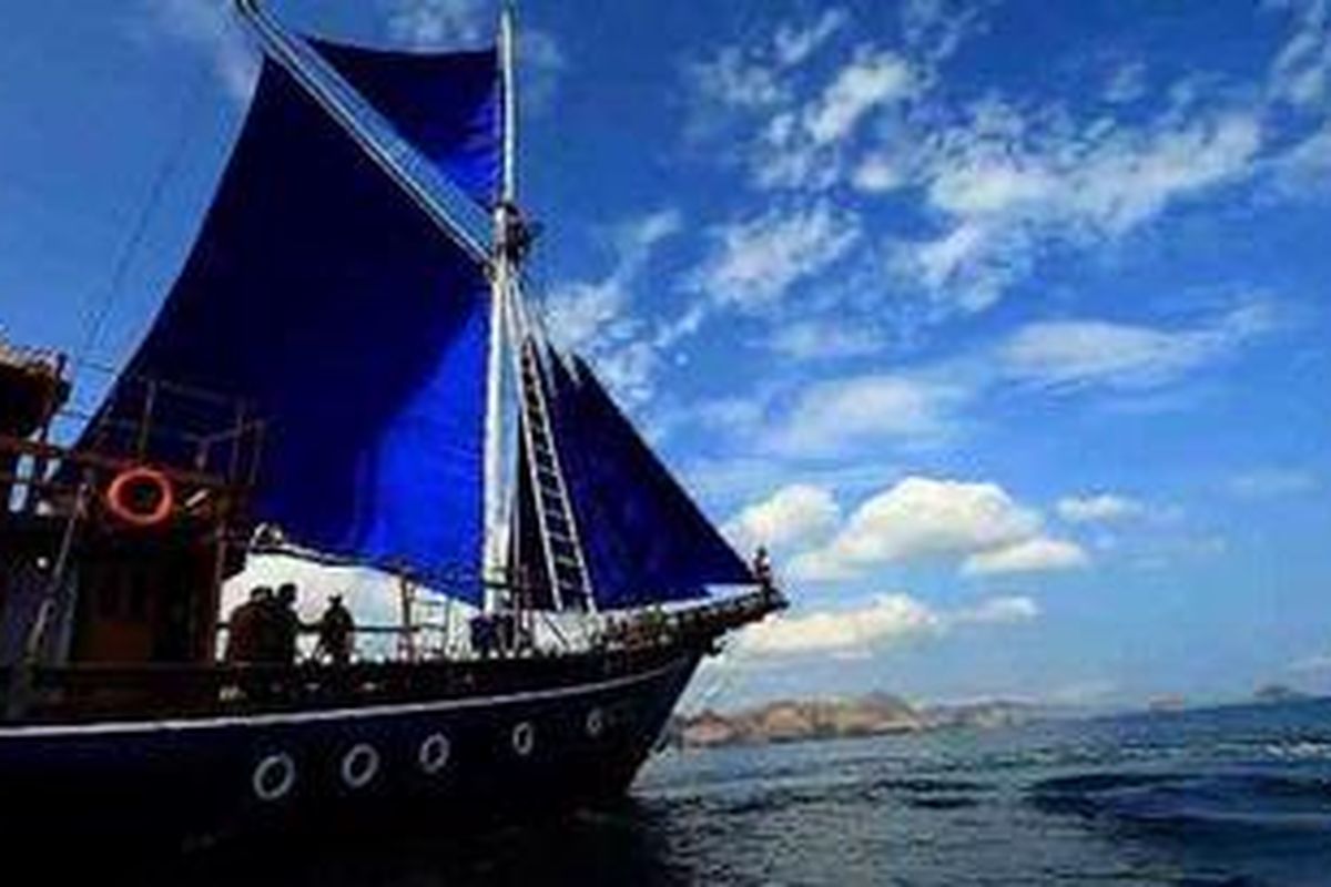 Melihat komodo sekaligus merasakan serunya berlayar dengan kapal pinisi.