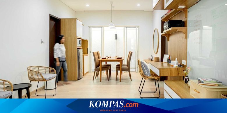 Cantiknya Interior Putih-Coklat dengan Furnitur Serbaguna