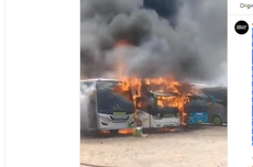 5 Unit Bus Milik PO Sahabat Terbakar di Garasi Cirebon
