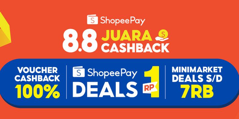 Ilustrasi Kampanye ShopeePay 8.8 Juara Cashback