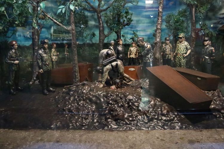 Diorama Peristiwa G/30S PKI Lubang Buaya yang dipajang di Museum Monas, Jakarta Pusat 