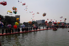 Pencanangan HUT DKI di Danau Sunter, 5.500 Balon Diterbangkan 