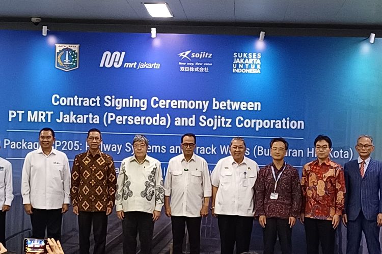 Indonesia dan Jepang resmi kerja sama pembangunan Protek MRT Jakarta Fase 2A CP 205 untuk Rute Bundaran HI - Jakarta Kota, Rabu (17/4/2024).