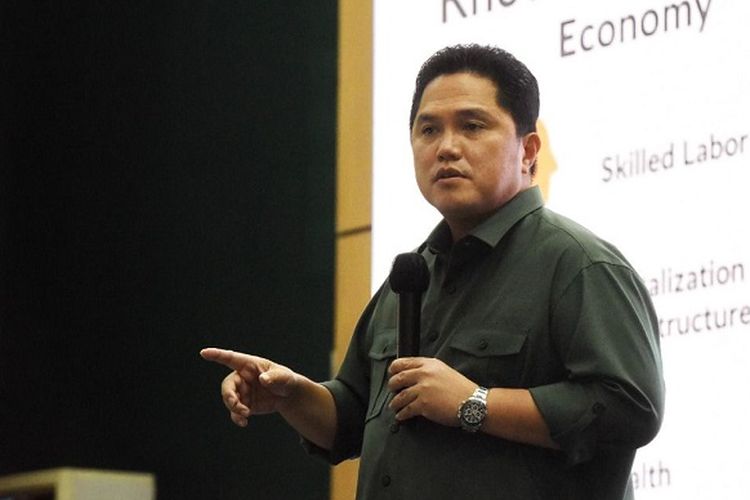 Menteri Badan Usaha Milik Negara (BUMN) Erick Thohir mengatakan, manusia harus menjadi pusat inovasi dengan knowledge based economy. Dengan begitu, Indonesia bisa mencapai pertumbuhan ekonomi yang sejalan dengan visi Indonesia Emas. 