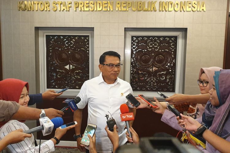 Kepala Staf Kepresidenan Moeldoko di Istana Negara, Jakarta, Kamis (2/5/2019).
