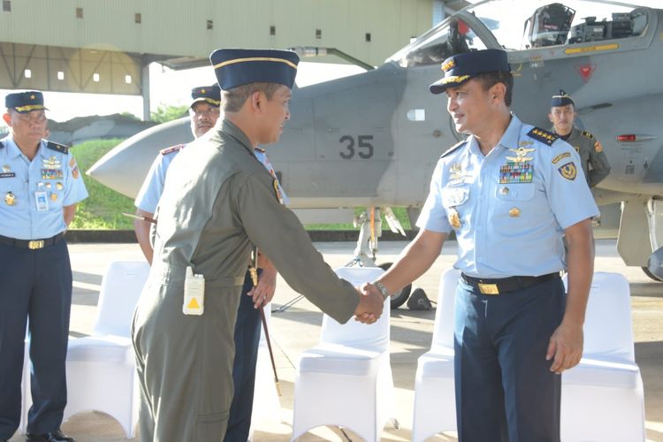 Kepala Staf TNI AU (KSAU) Marsekal Mohamad Tonny Harjono melakukan kunjungan kerjanya ke Pangkalan TNI AU (Lanud) Supadio, Pontianak, Senin (6/5/2024).