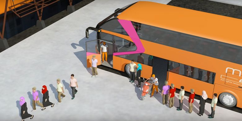 Motobus, bus tingkat yang bisa mengangkut penumpang bersama sepeda motor. 