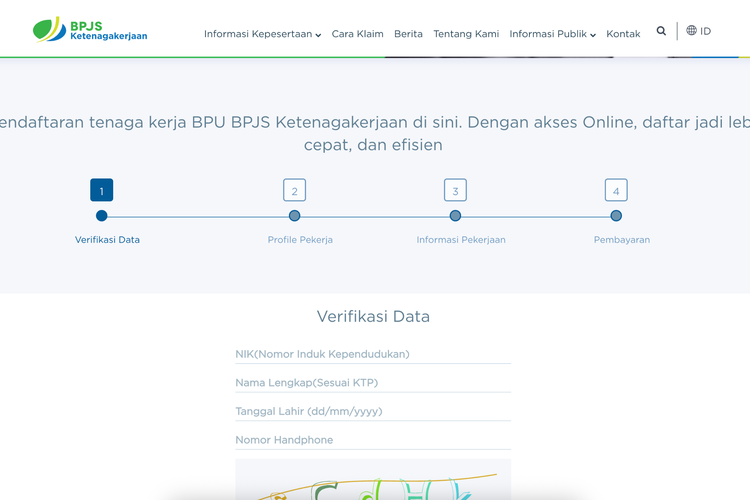 Ilustrasi daftar BPJS Ketenagakerjaan BPU via online