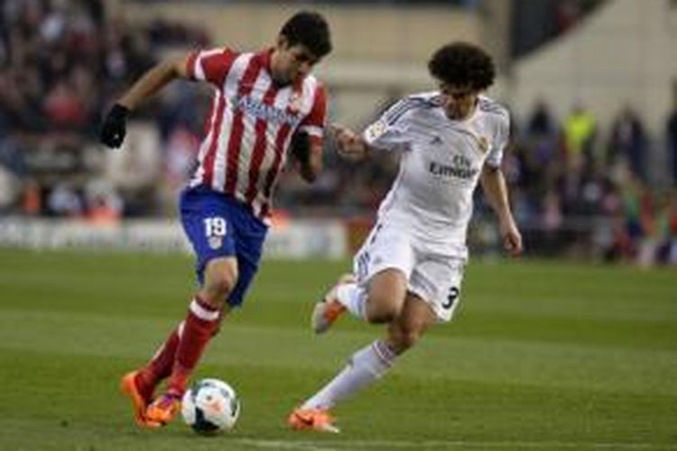 Laga antara Atletico Madrid melawan Real Madrid di Stadion Vicente Calderon, Madrid, 2 Maret 2014.