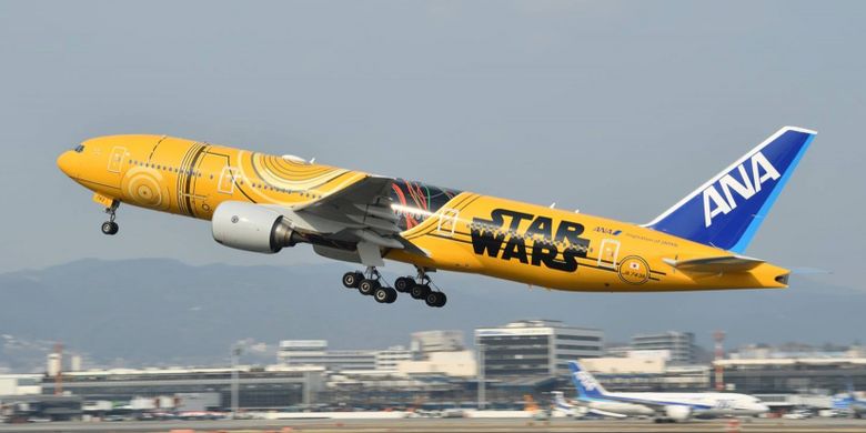 Kampanye Star Wars di pesawat Boeing 787-9 Dreamliner All Nippon Airways (ANA).