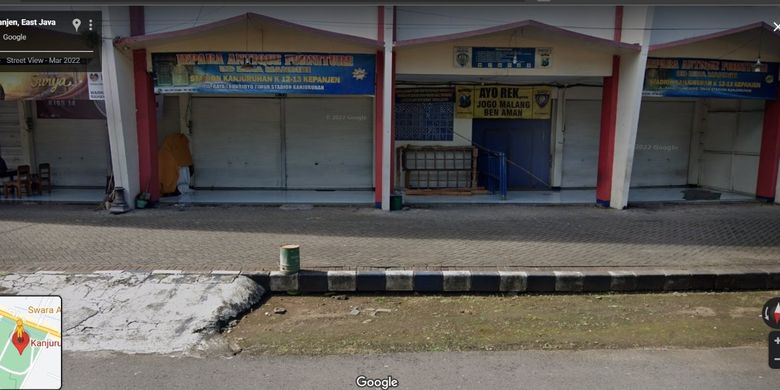 Pintu 3 Stadion Kanjuruhan, Kabupaten Malang, Jawa Timur berdasarkan dokumentasi Google Street View, Maret 2022.