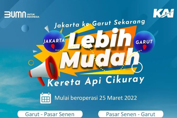 PT KAI meluncurkan KA Cikuray. Cek jadwal kereta Jakarta-Garut dan harga tiket kereta api Jakarta-Garut.