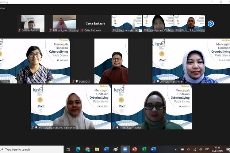 KGSB, RGBK, APJII, dan STHI Jentera mengadakan Webinar KGSB bertema ?Mencegah Tindakan Cyberbullying Pada Siswa? pada Sabtu, 23 Juli 2022 menyambut Hari Anak Nasional.