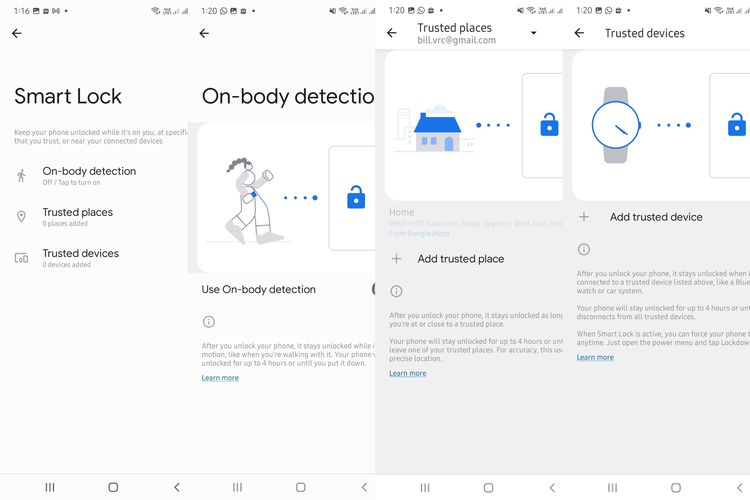 Cara mengaktifkan fitur Smart Lock di OneUI.