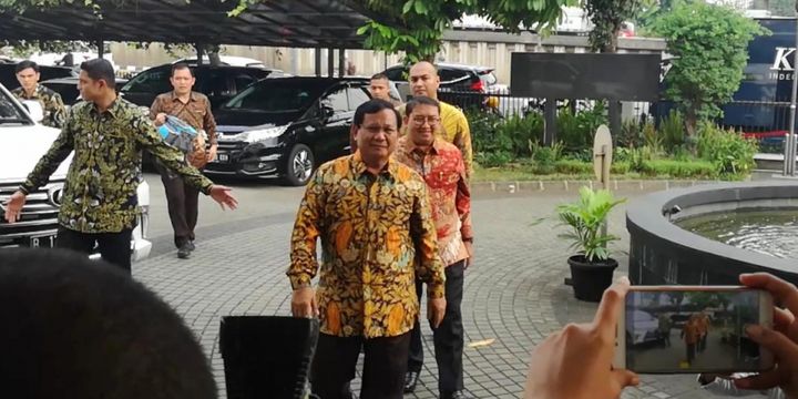 Ketua Umum Gerindra Prabowo Subianto di gedung DPP PKS Jakarta, Senin (30/7/2018)
