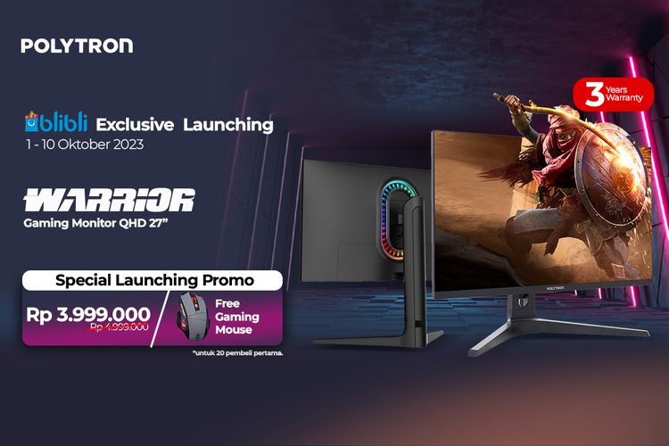 Monitor Gaming PMD 27IQ9931 memiliki ukuran layar 27 inci. Monitor ini memiliki resolusi Quad HD (2560 x 1440 piksel) dengan refresh rate 165 Hz dan waktu respons grey-to-grey (GTG) 1 ms.