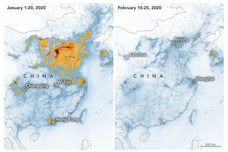 Polusi udara di China dari citra satelit NASA