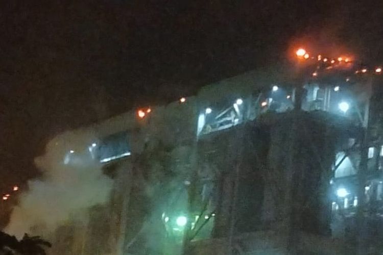 Kebakaran Conveyor galerry STG Batu Bara PT Pusri, pada Jumat (18/8/2023) dini hari.