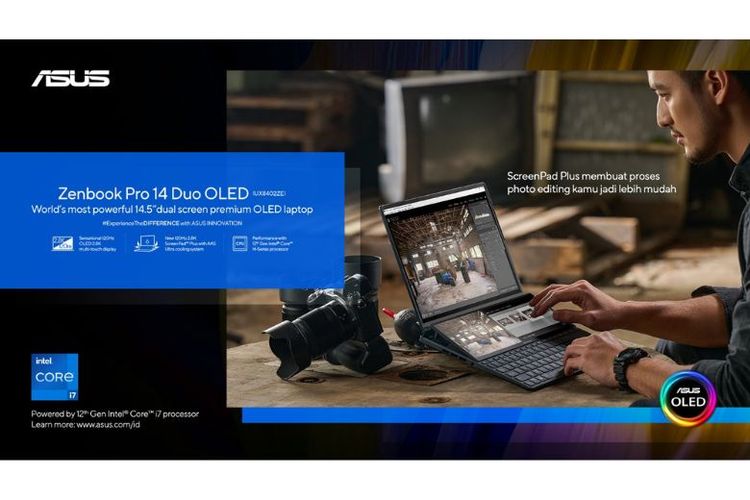 Prosesor 12th Gen Intel&reg; Core? H-Series pada ASUS Zenbook Pro 14 Duo OLED UX8402ZE. 