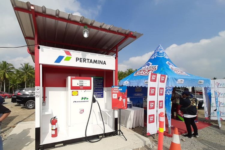 SPBU Modular di Rest Area Kilometer 33A Tol Bakauheni-Terbanggi Besar, Lampung.