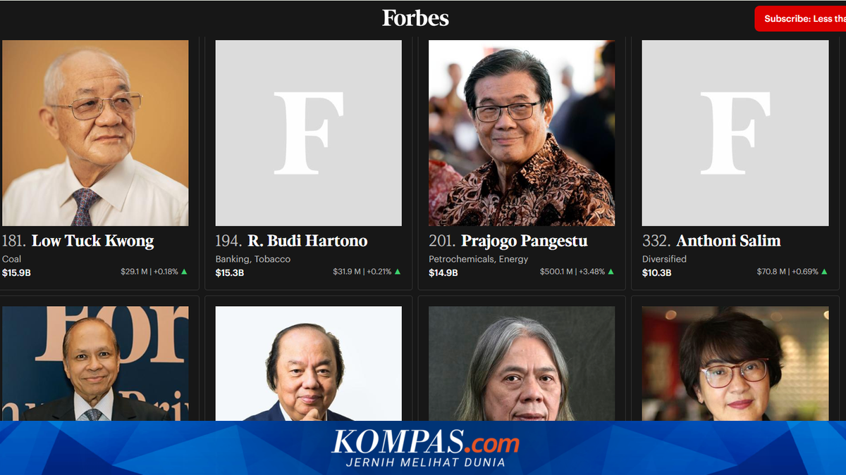 10 Orang Terkaya di Indonesia Juli 2026, Low Tuck Kwong Nomor Satu
