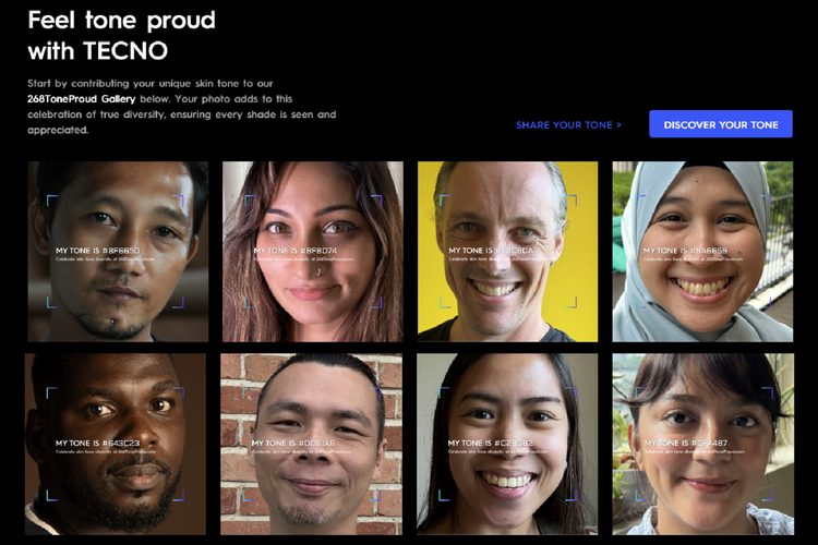 Kampanye #ToneProud hadir dengan dukungan Universal Tone, teknologi pencitraan bertenaga AI dari TECNO dan diklaim paling canggih yang diluncurkan pada 2023. 