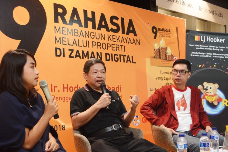 LJ Hooker menggear diskusi dan peluncuran buku 9 Rahasia Membangun Kekayaan Melalui Properti di Zaman Digital, bekerja sama dengan Gramedia di Central Park, Jakarta Barat, Sabtu (10/11/2018).