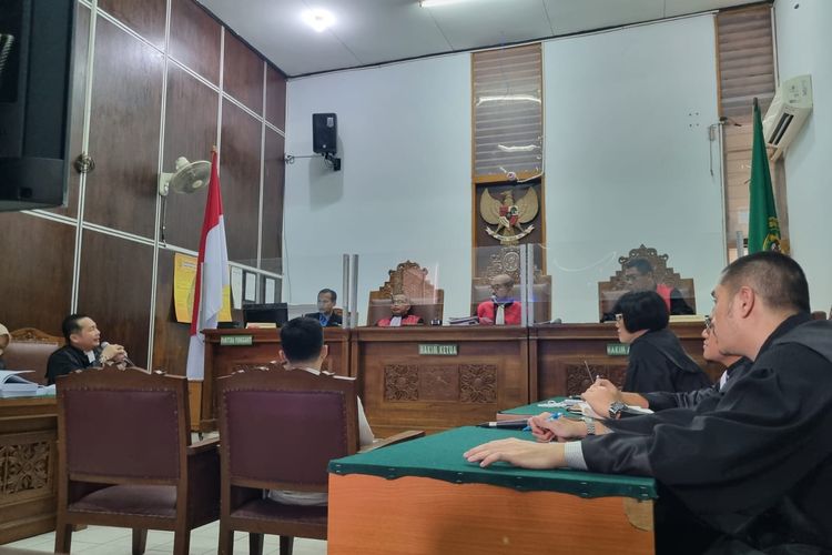 Suasana ruang sidang Kepala Detasemen (Kaden) B Biro Paminal dan Arif Rachman Arifin di PN Jakarta Selatan, Jakarta, Jumat (27/1/2023).