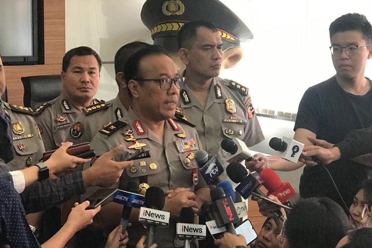 Kepala Biro Penerangan Masyarakat Divisi Humas Polri Brigjen (Pol) Dedi Prasetyo di Gedung Humas Mabes Polri, Jakarta Selatan, Senin (19/8/2019).