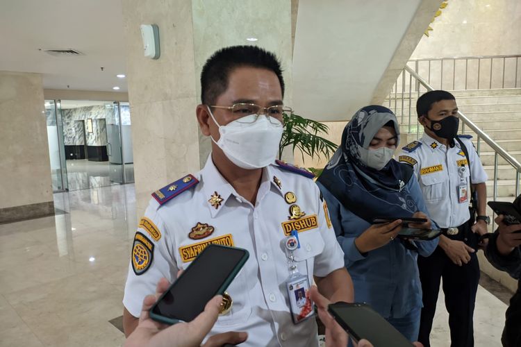 Kepala Dinas Perhubungan DKI Jakarta Syafrin Liputo saat ditemui di Gedung DPRD DKI Jakarta, Rabu (16/3/2022).