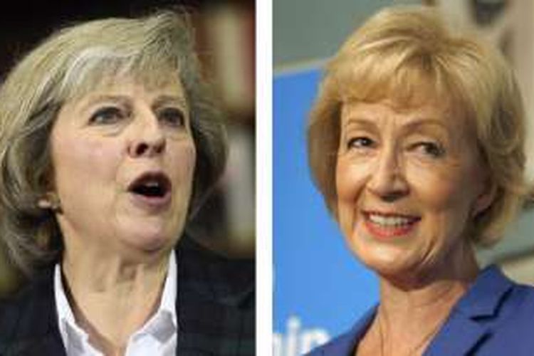 Menteri Dalam Negeri Inggris Theresa May (kiri) dan Menteri Energi Andrea Leadsom bersaing untuk menjadi PM menggantikan David Cameron