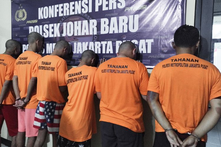 Konferensi pers pengungkapan kasus di Mapolsek Johar Baru, Jakarta Pusat, Rabu (21/2/2024).